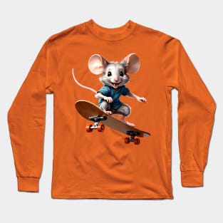 Skateboard Mouse Long Sleeve T-Shirt